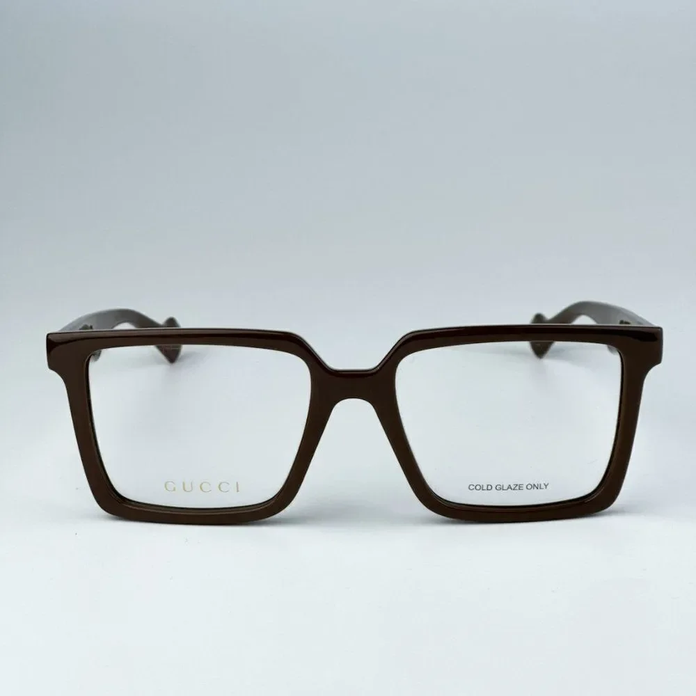 NEW Gucci GG1540O 007 Brown Men Square 55mm Eyeglasses GG 1540O